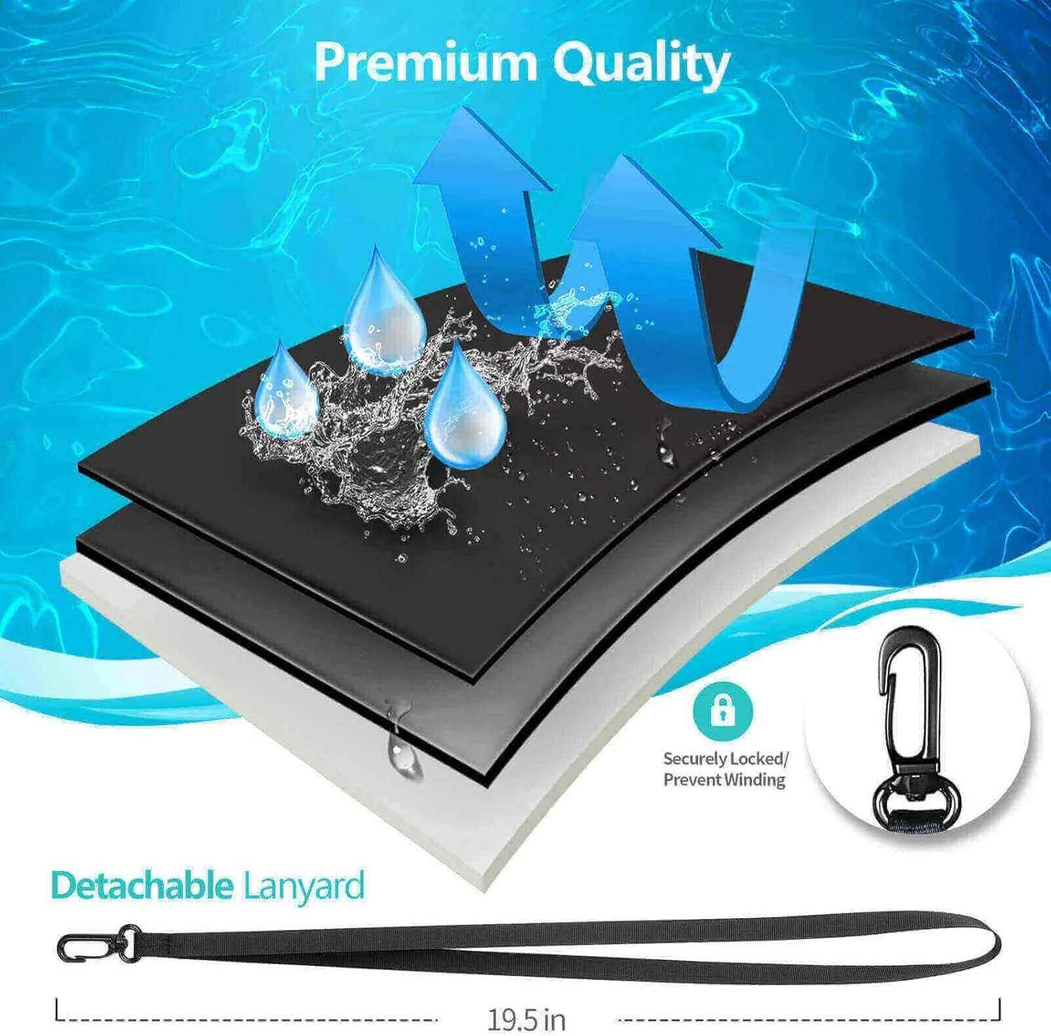 4 Pack Waterproof Cell Phone Pouch - Universal Water Proof Dry Bag Case with Neck Lanyard - Underwater Clear Cellphone Holder Large Protector for iPhone Samsung Galaxy for Beach Pool Swimming