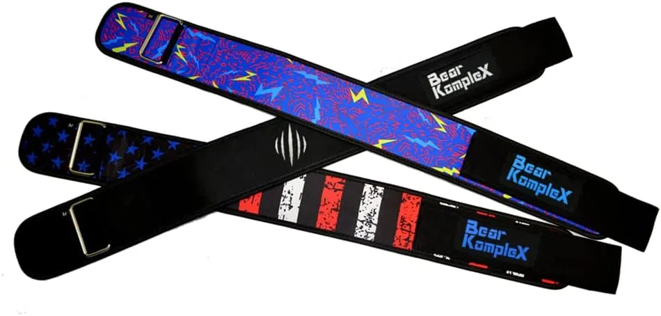 Bear KompleX 4" Straight Weightlifting Belt for at-Home Powerlifting, Squats, Weight Training and More. Low Profile with Super Firm Back for Maximum Stability & Exceptional Comfort
