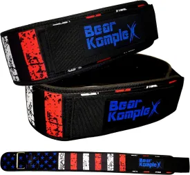 Bear KompleX 4" Straight Weightlifting Belt for at-Home Powerlifting, Squats, Weight Training and More. Low Profile with Super Firm Back for Maximum Stability & Exceptional Comfort