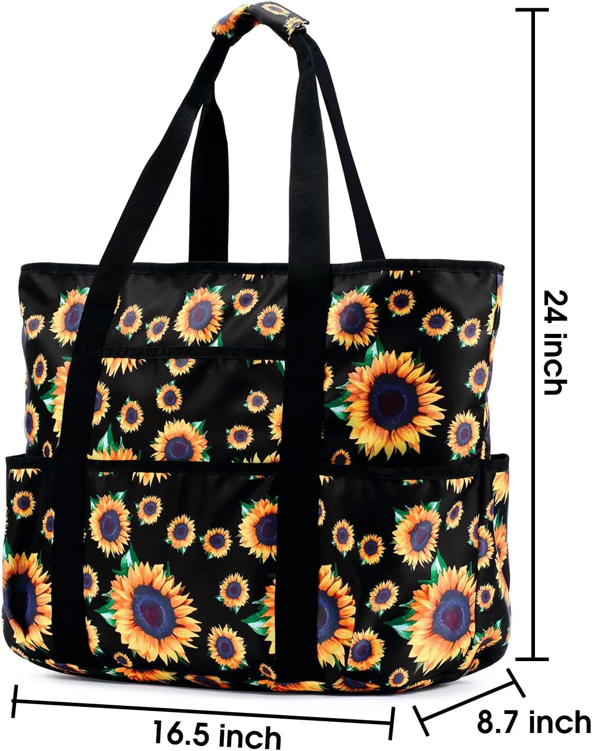 Becokan Beach Bags for Women Large Beach Tote Bag with Zipper Pockets Beach Bag Waterproof Sandproof Travel Nurse Tote Bag