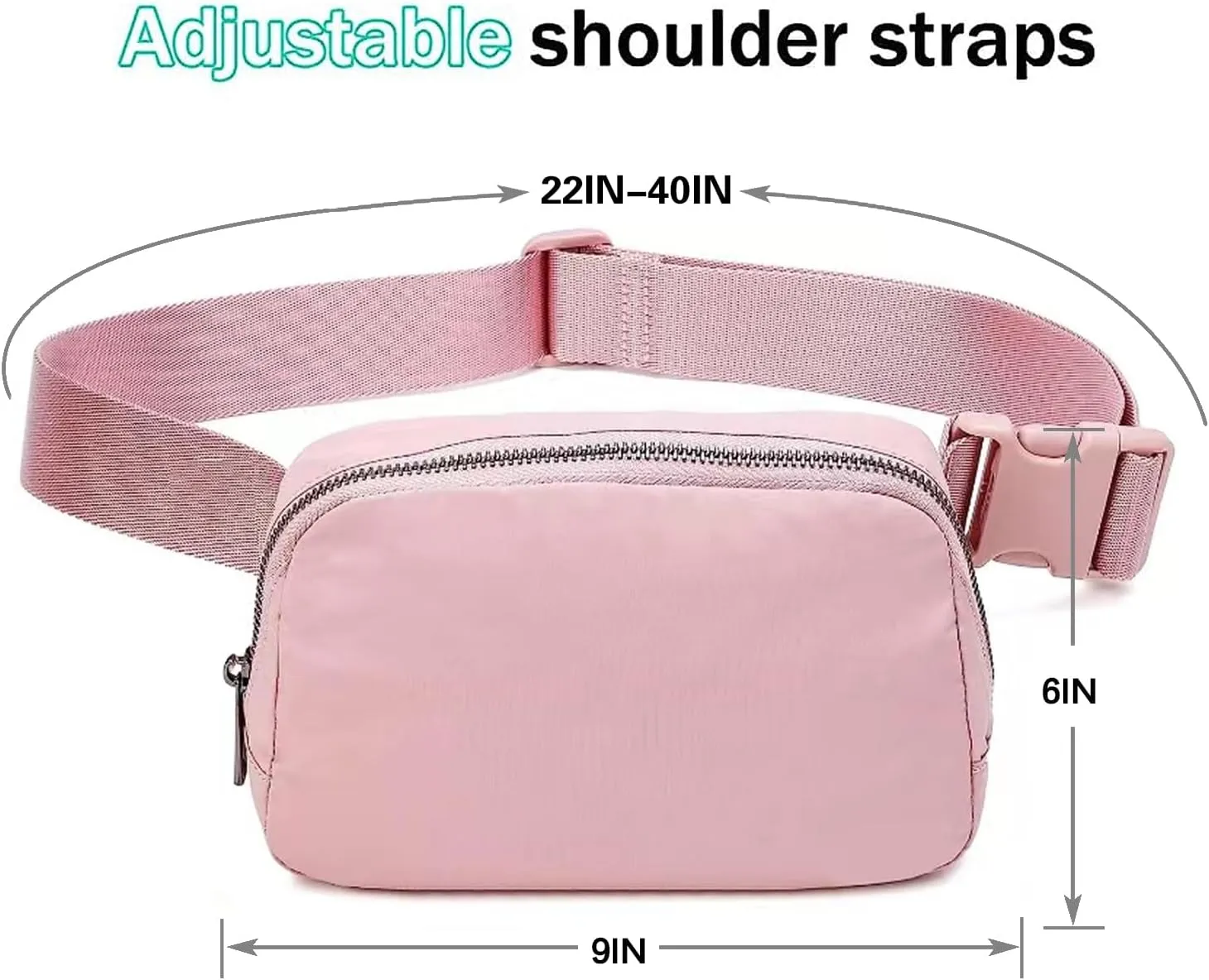 BOWNDY Waist Pack for Running Fanny Pack for Women Men,Crossbody Lulu Waist Pack Lemen Bag with Adjustable Strap, Everywhere Belt Bag for Travel Outdoors Running Hiking(Pink)