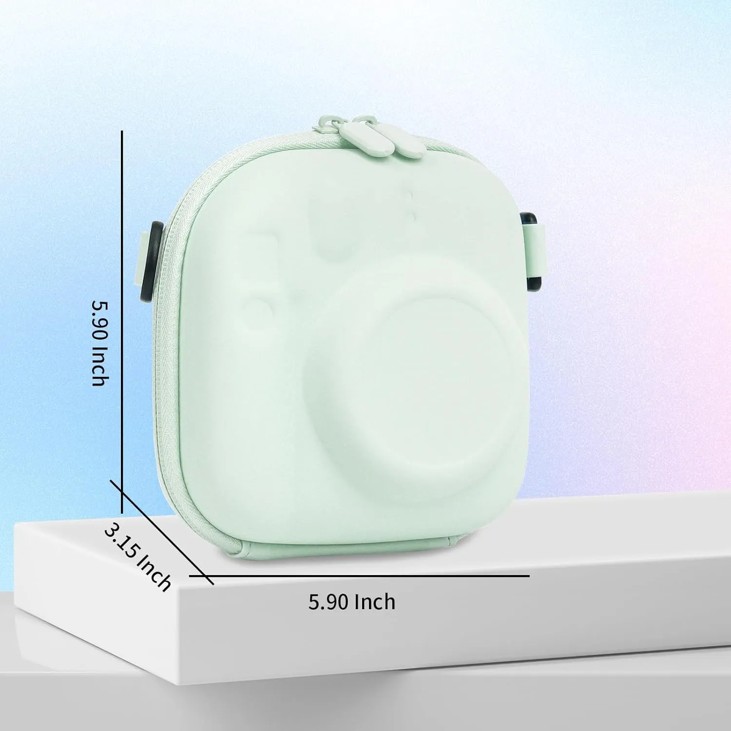 Camera Protective Case for Instax Mini Camera, Hard Carrying Case EVA Storage Protective Bag with Shoulder Strap for Fuji Mini 99/90/40/EVO/12/11/10/9/8/7  Instant Camera, Green