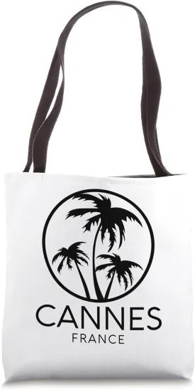 Cannes France French Riviera Nice Paris Beach Palm Trees Tote Bag