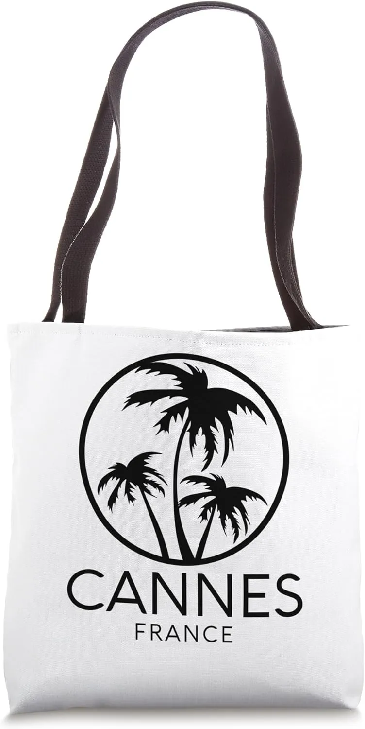 Cannes France French Riviera Nice Paris Beach Palm Trees Tote Bag