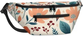 Cartoon Flowers Sling Bag Crossbody Backpack Chest Daypack for Women Sport Travel Hiking Casual Bag Multipurpose Waist Pack With Zipper Closure Adjustable Strap Shoulder Bag