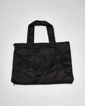 Chamomile Black CarryAll Expandable Washable Tote Bag 2.0
