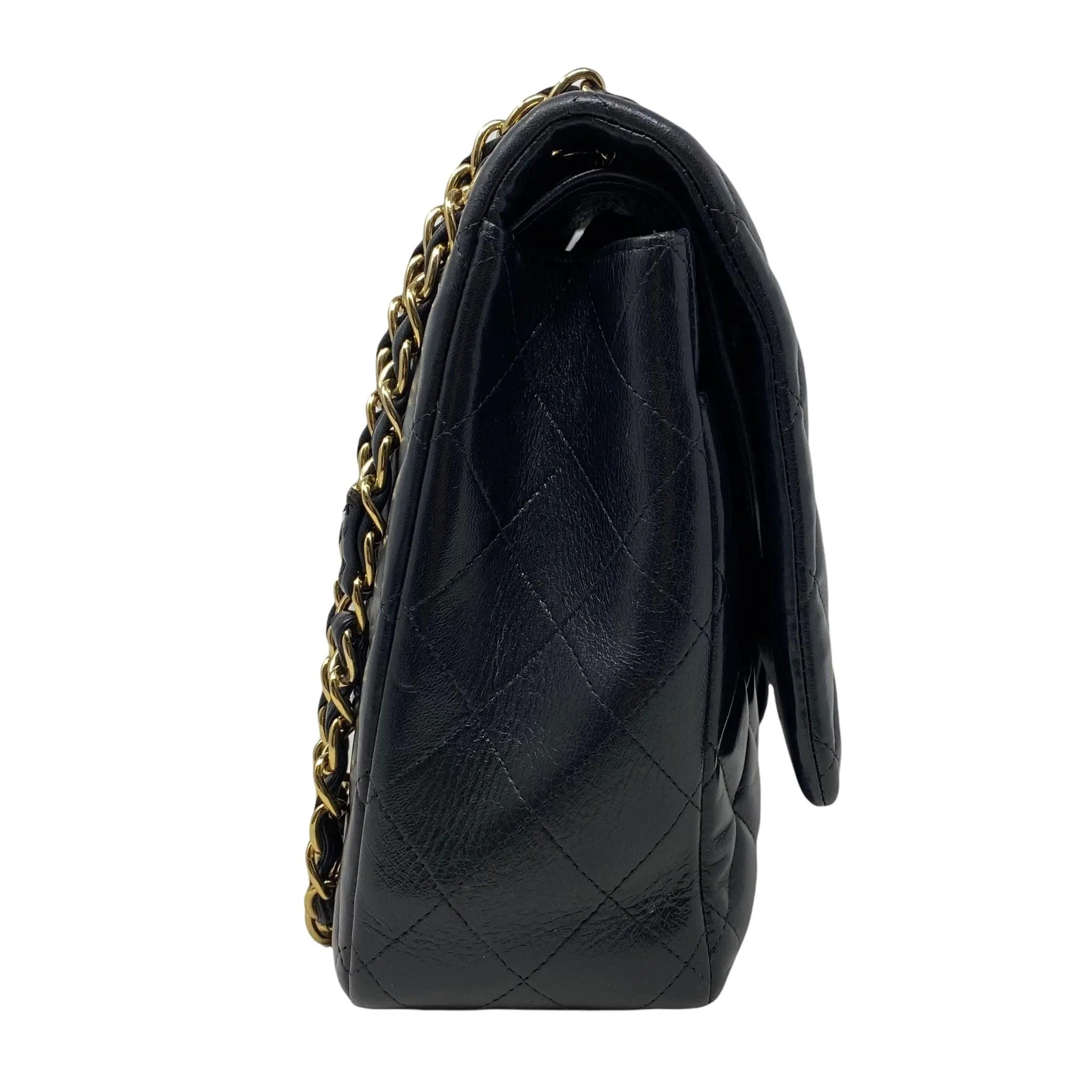 Chanel Black Lambskin Maxi Classic Flap