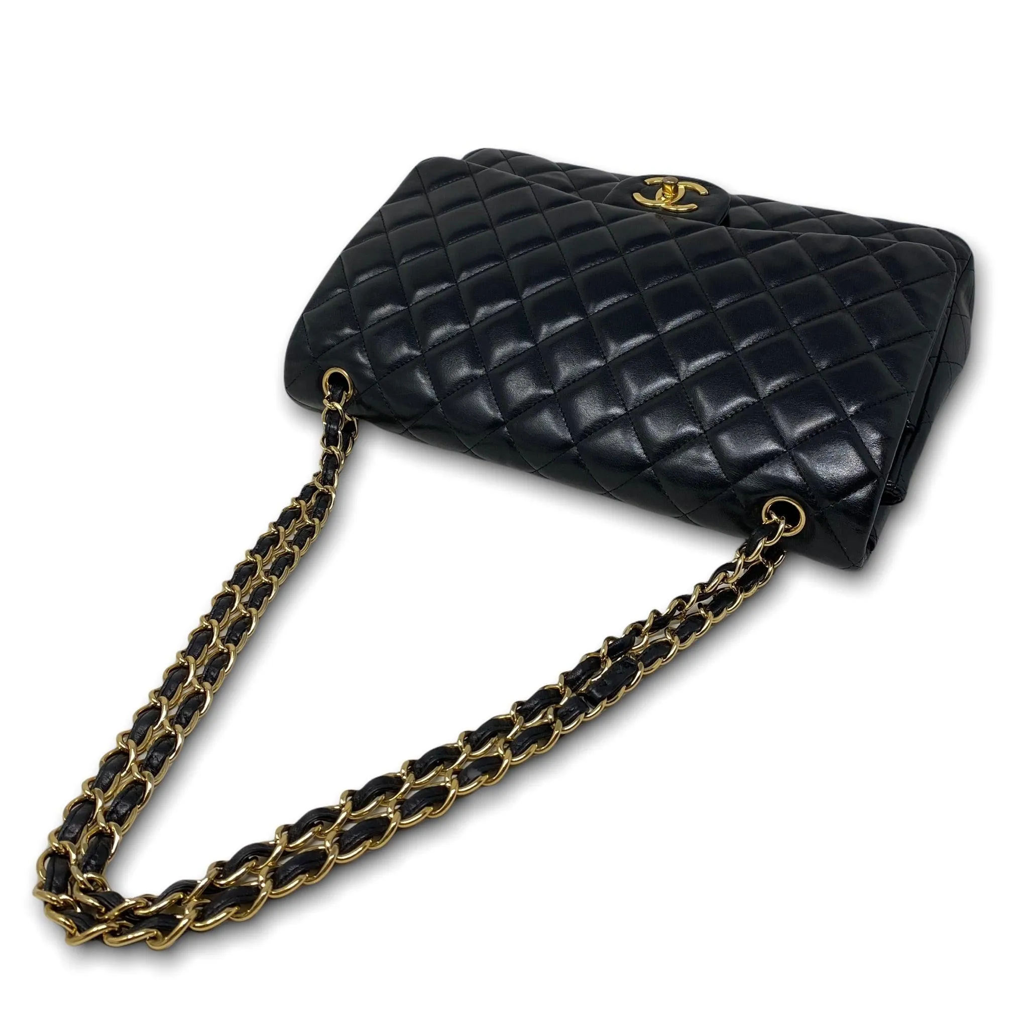 Chanel Black Lambskin Maxi Classic Flap