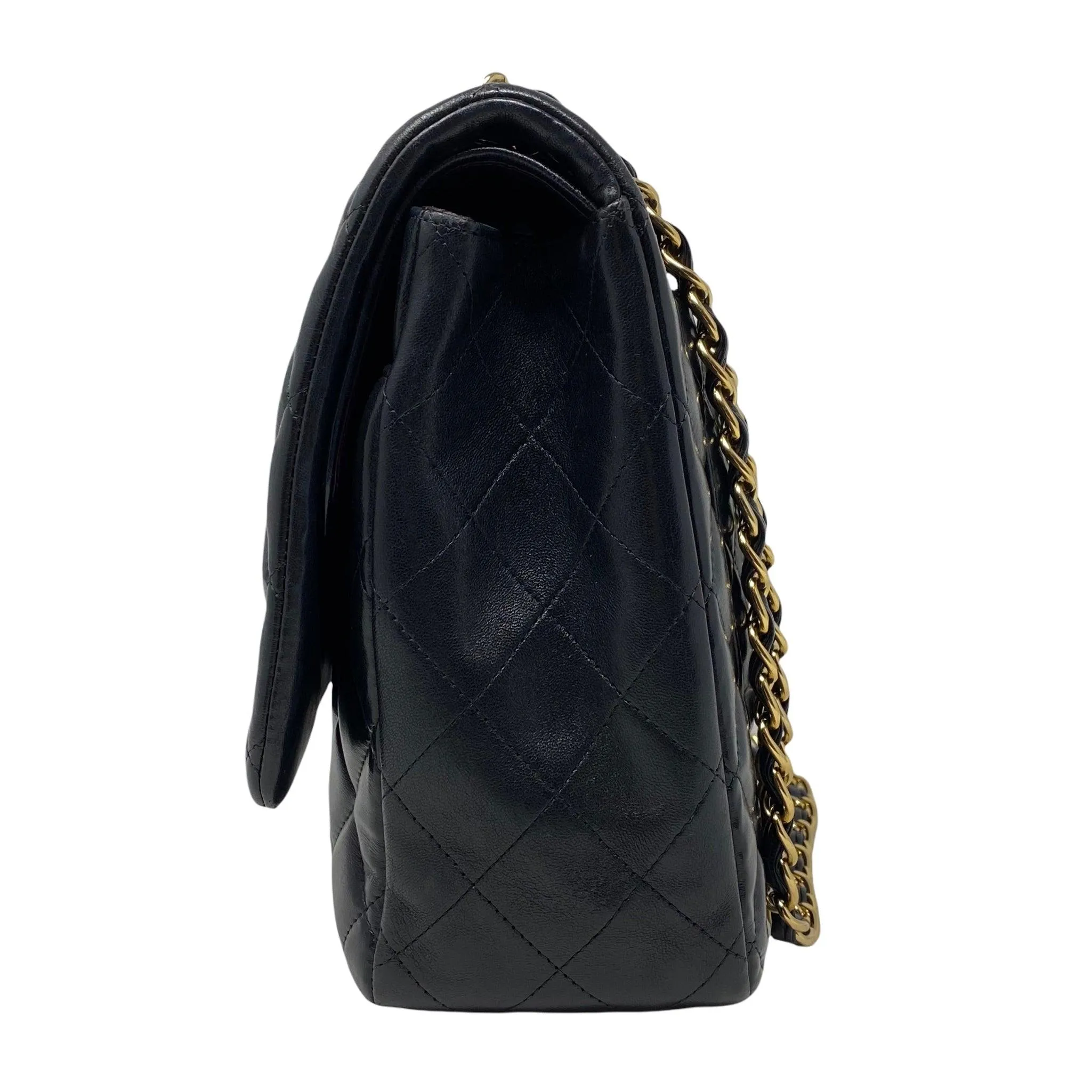 Chanel Black Lambskin Maxi Classic Flap