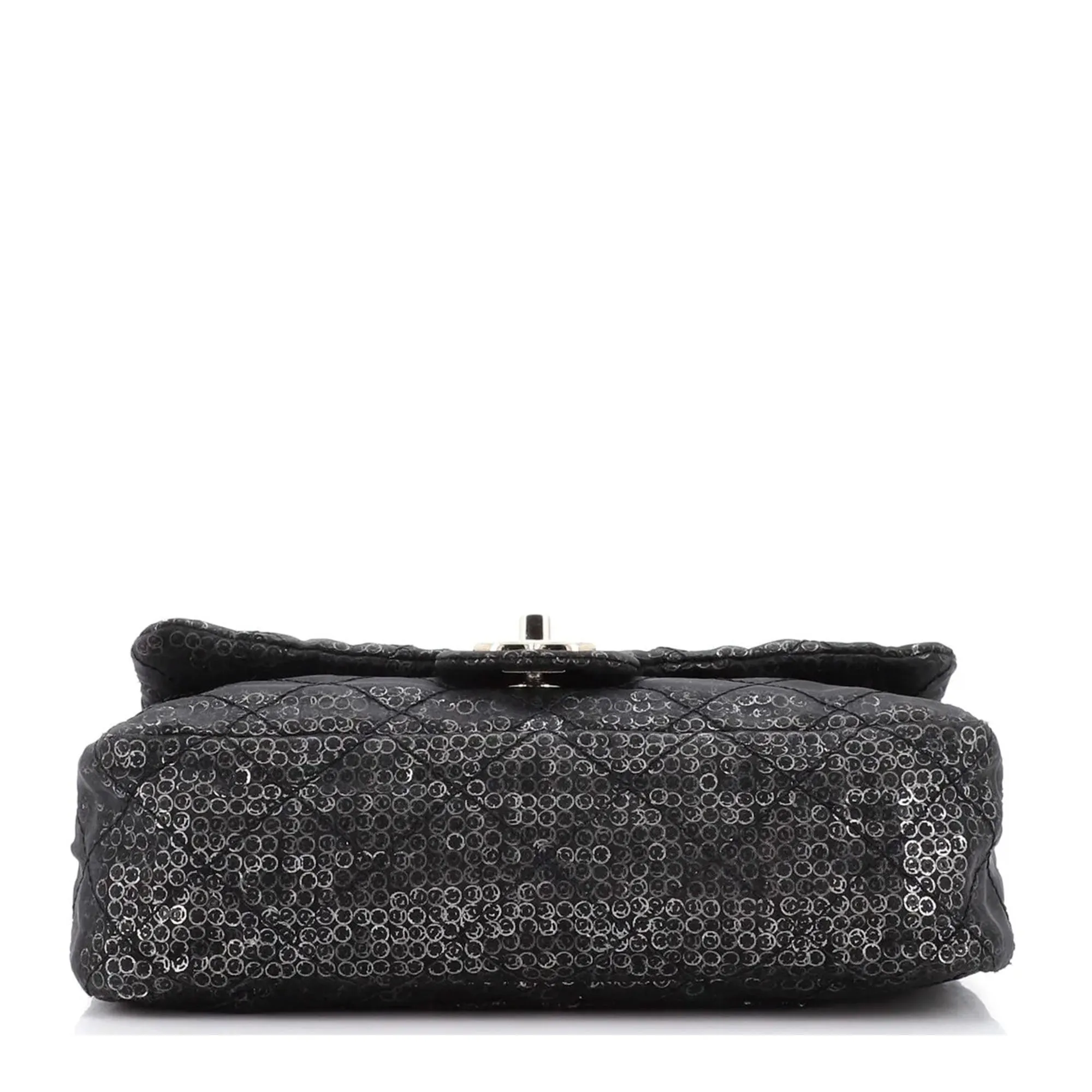 Chanel Classic Flap Hidden Mesh Medium Black Sequins Shoulder Bag