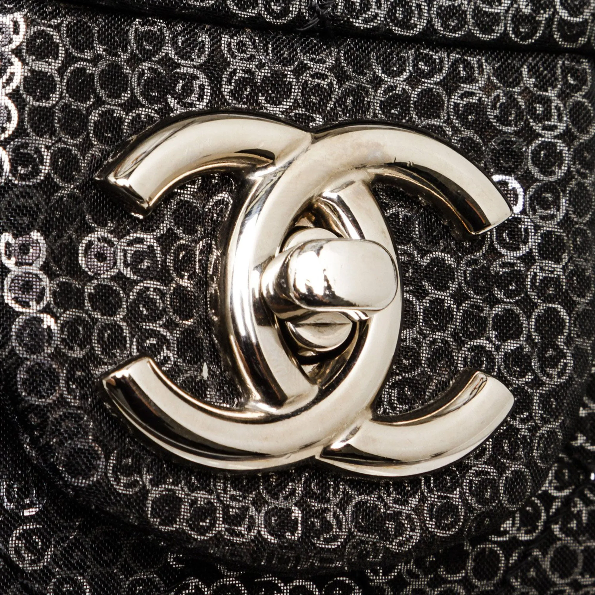 Chanel Classic Flap Hidden Mesh Medium Black Sequins Shoulder Bag
