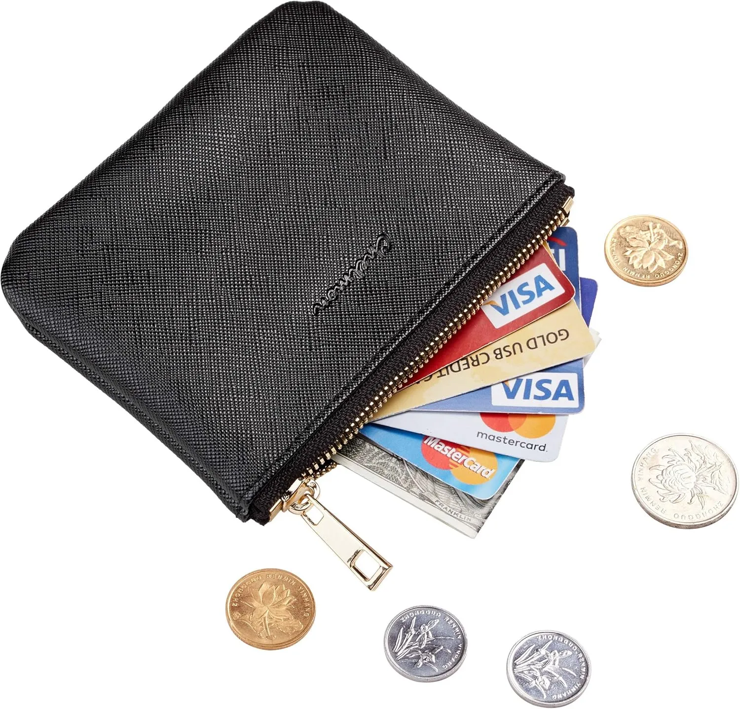 Chelmon Vegan Leather Coin Purse Pouch Change Purse With Zipper For Men Women
