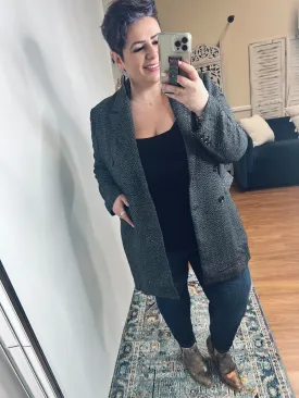 Chic Upon Arrival Button Down Blazer Jacket In Black BF35