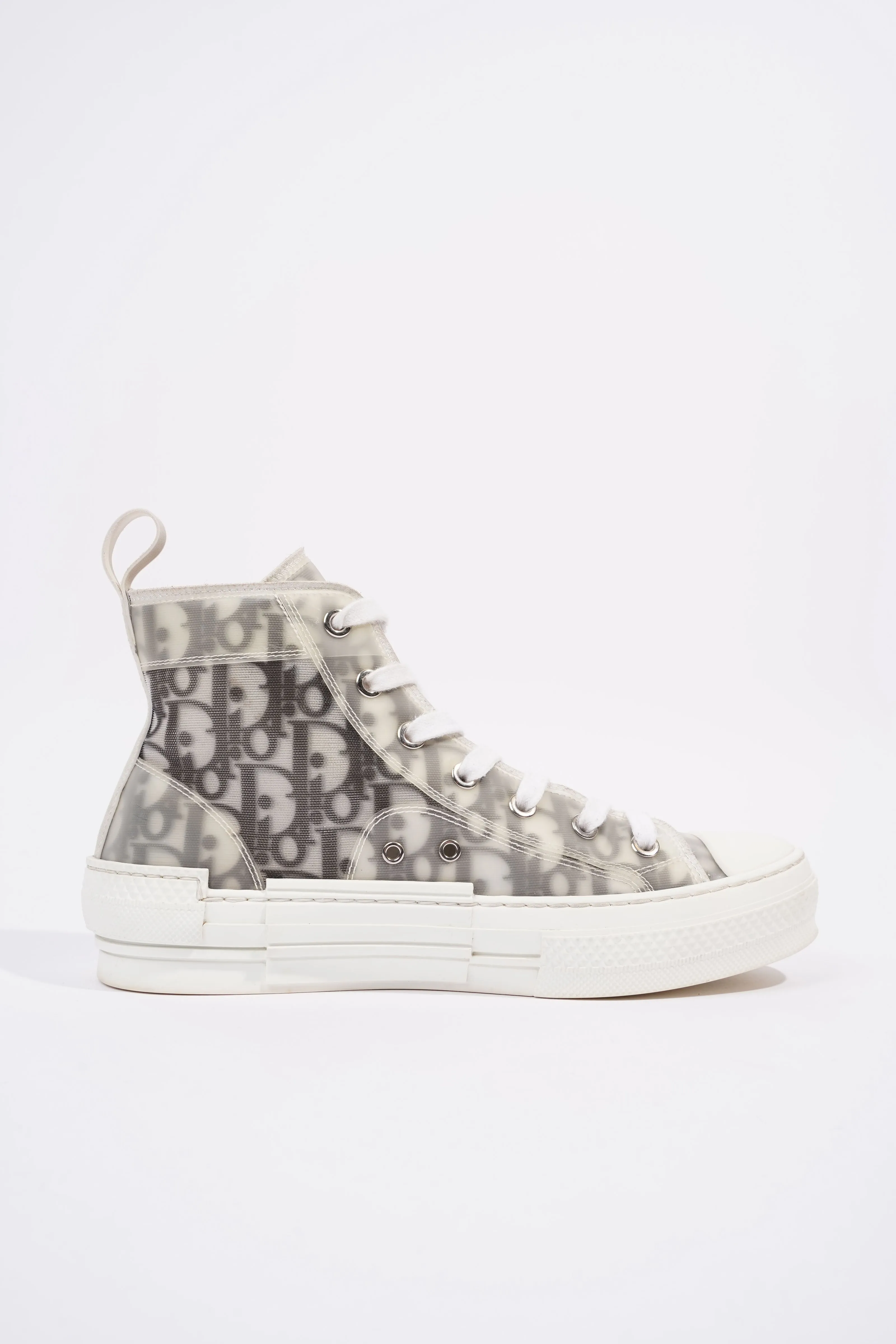 Christian Dior B23 Hightops White / Black Oblique Rubber EU 37 UK 4