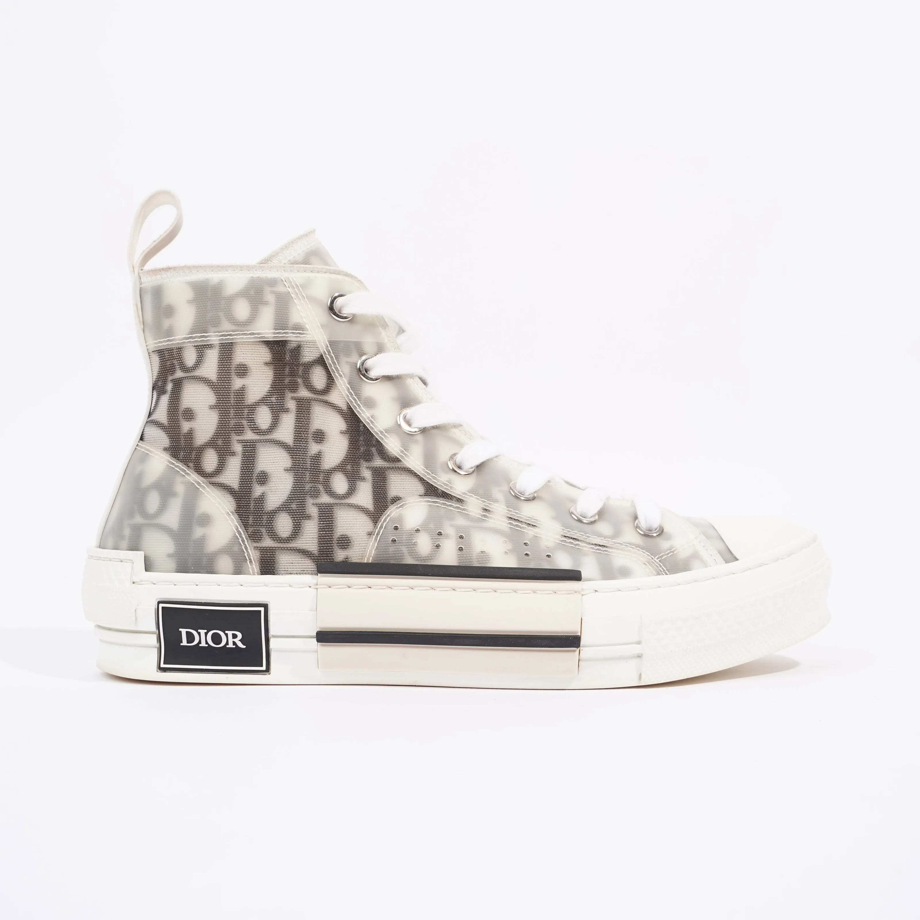 Christian Dior B23 Hightops White / Black Oblique Rubber EU 37 UK 4