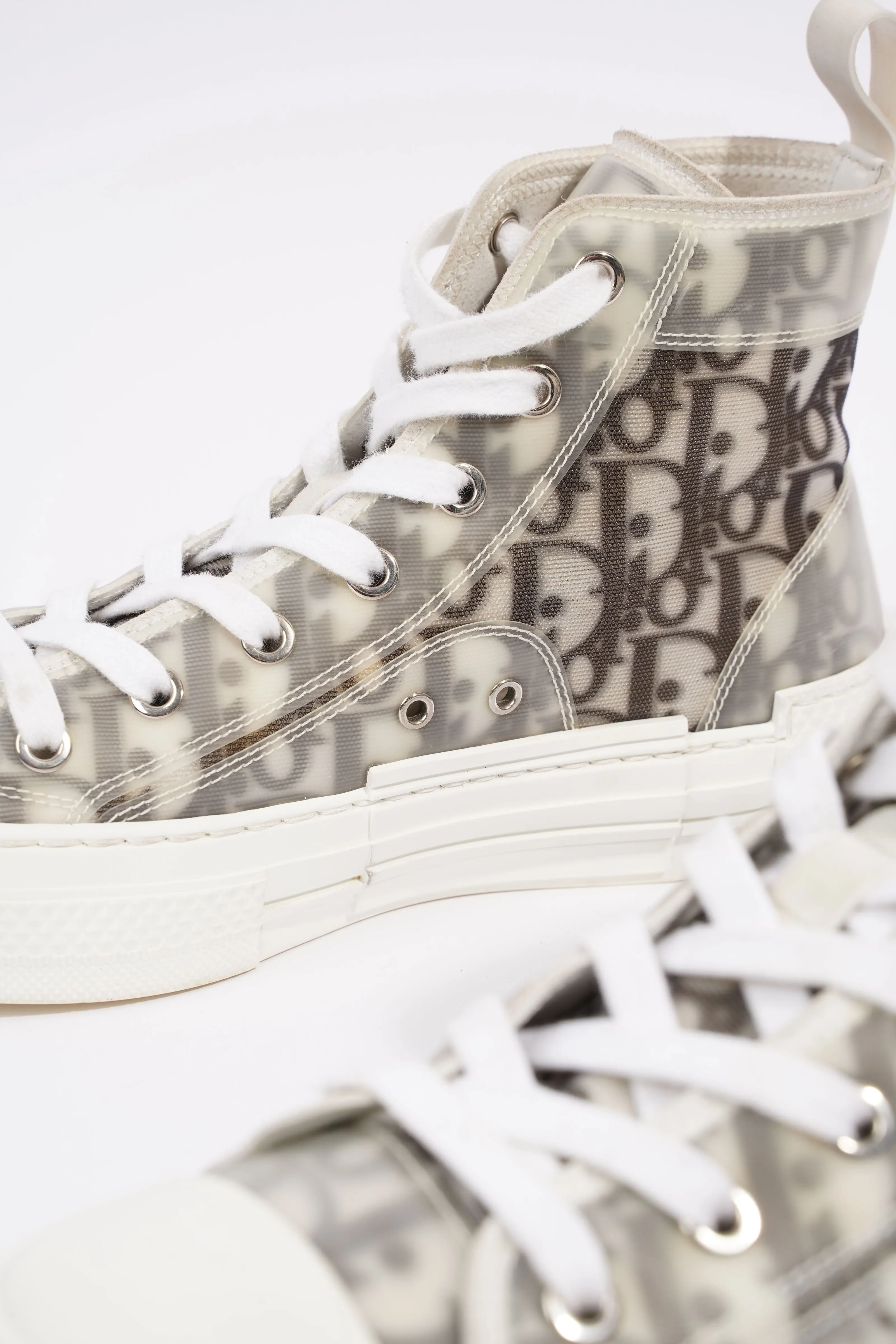 Christian Dior B23 Hightops White / Black Oblique Rubber EU 37 UK 4