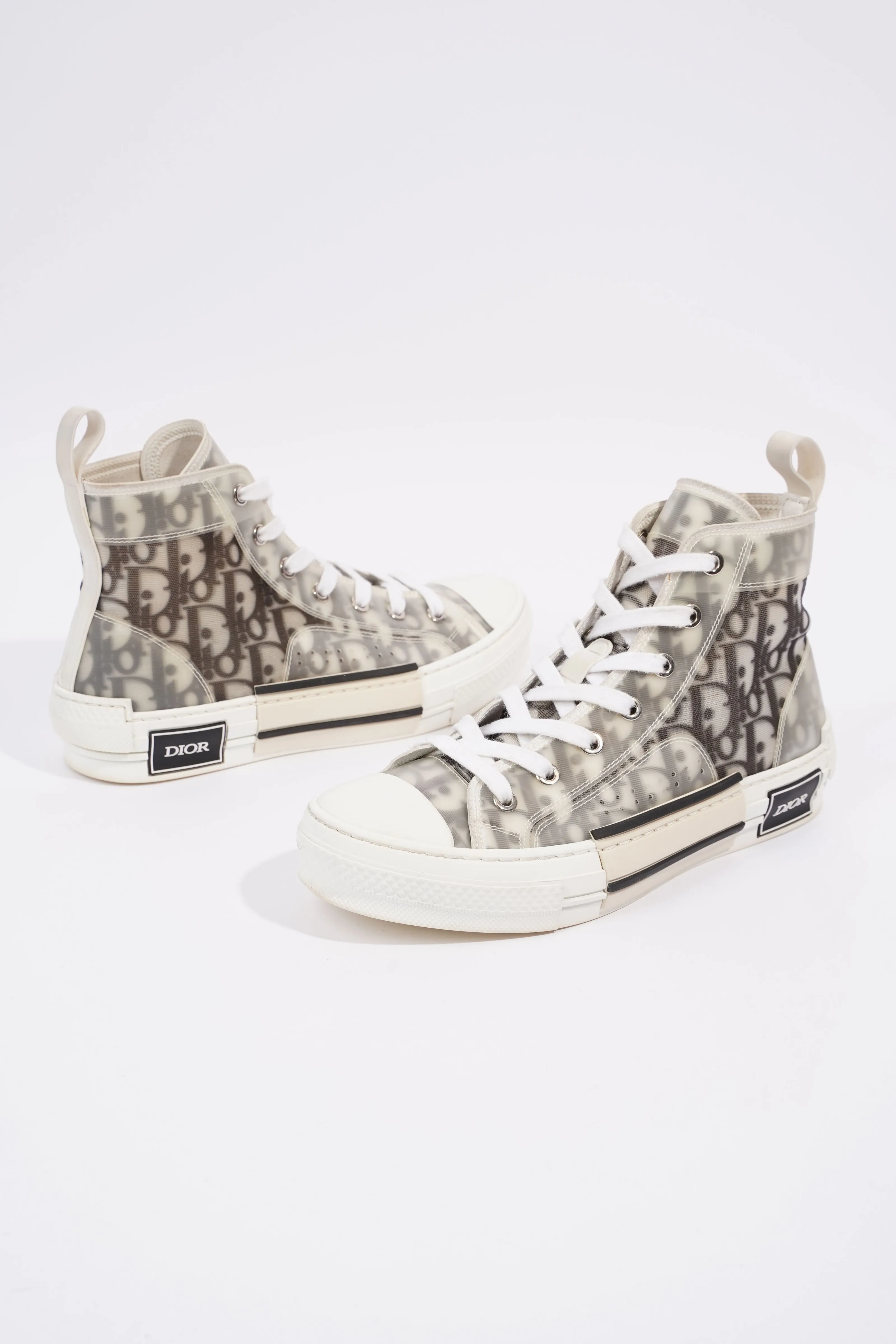 Christian Dior B23 Hightops White / Black Oblique Rubber EU 37 UK 4