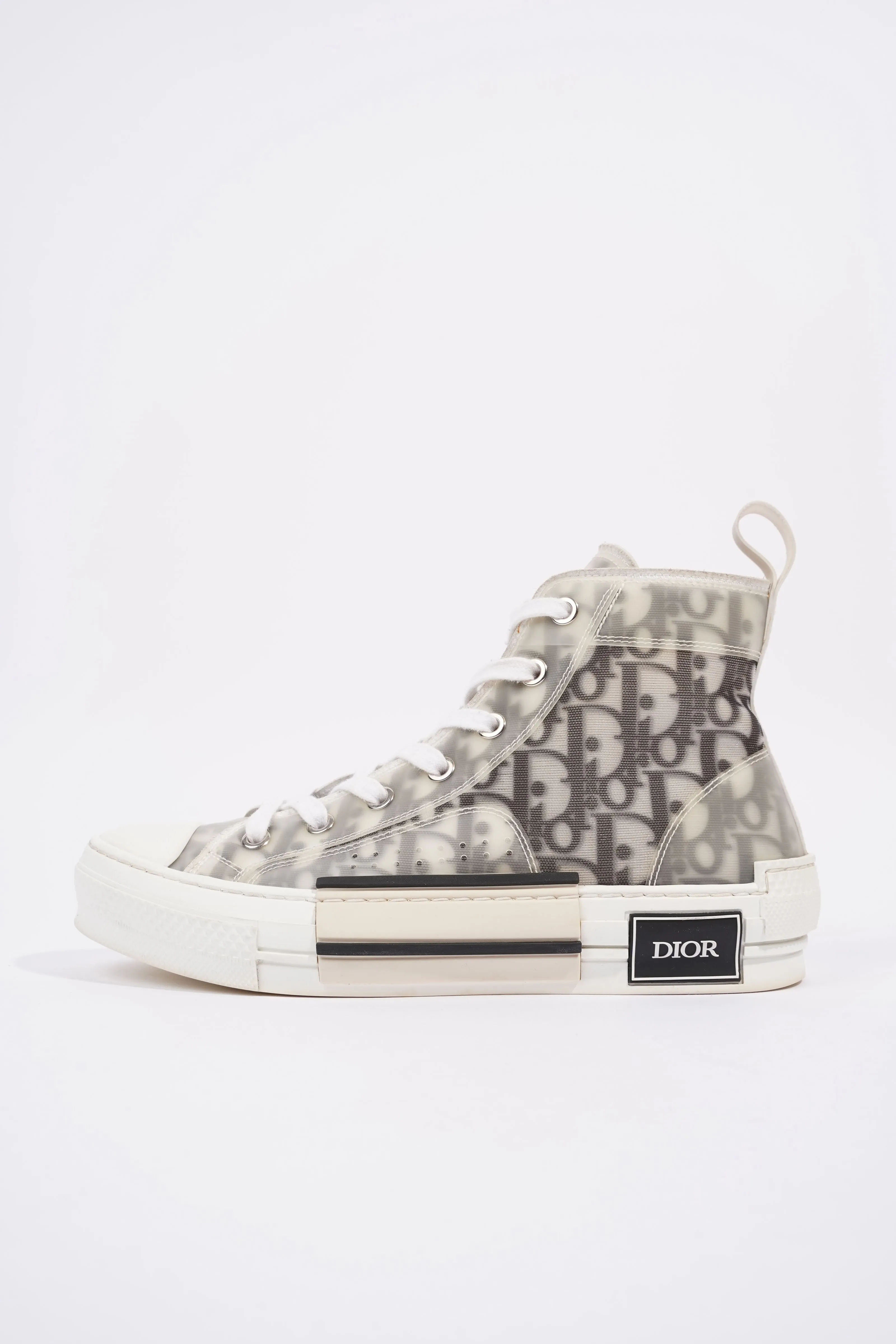 Christian Dior B23 Hightops White / Black Oblique Rubber EU 37 UK 4