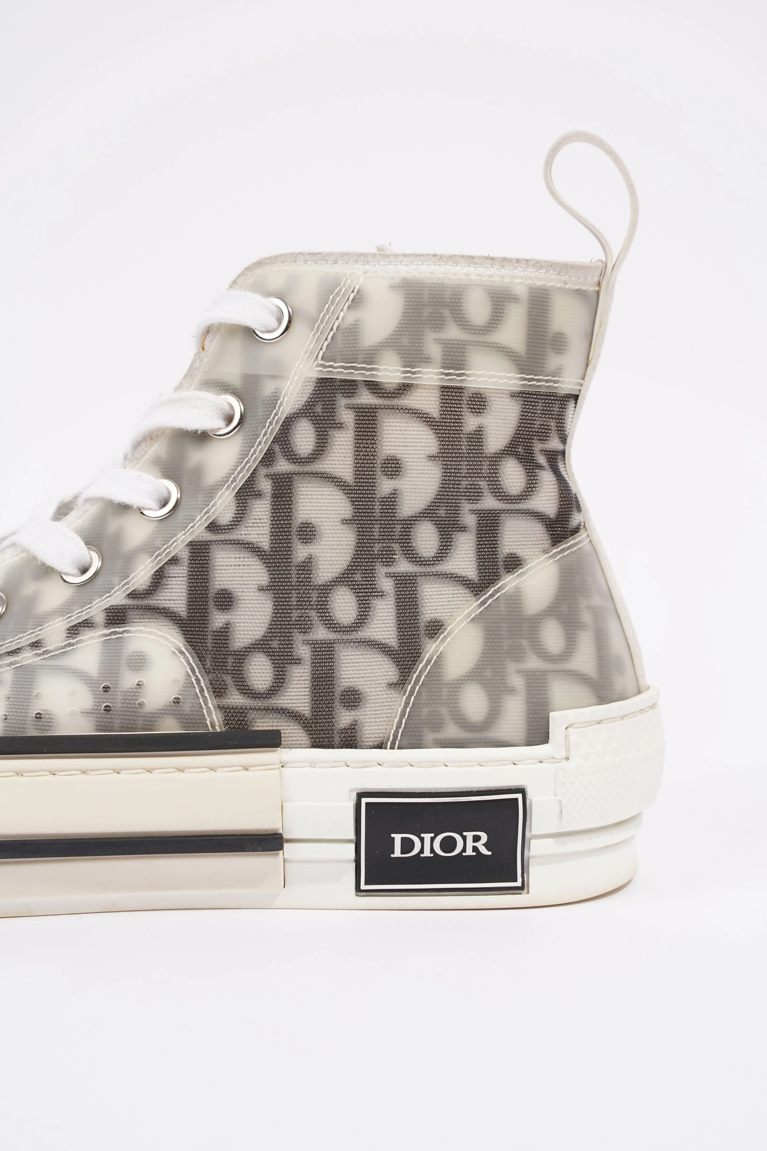 Christian Dior B23 Hightops White / Black Oblique Rubber EU 37 UK 4