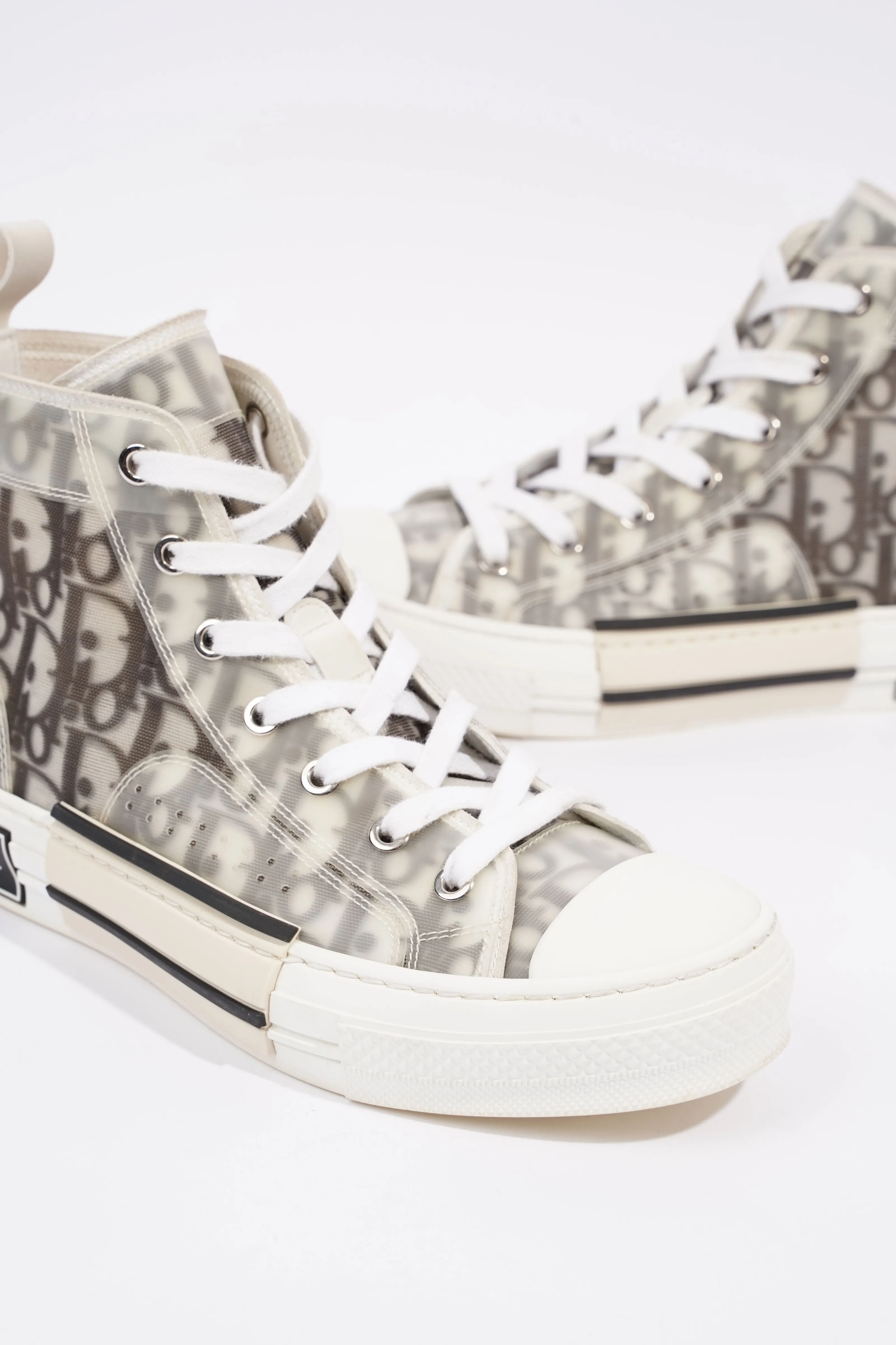 Christian Dior B23 Hightops White / Black Oblique Rubber EU 37 UK 4