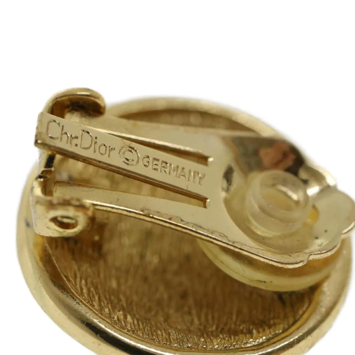 CHRISTIAN DIOR Earring metal Gold Auth am3562