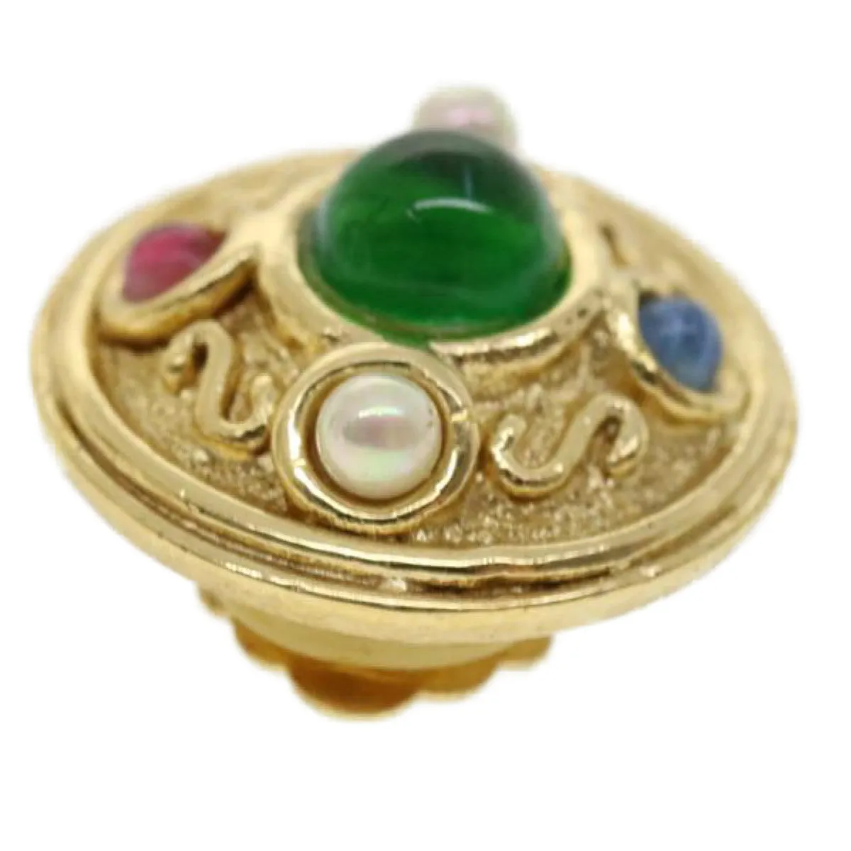 CHRISTIAN DIOR Earring metal Gold Auth am3562