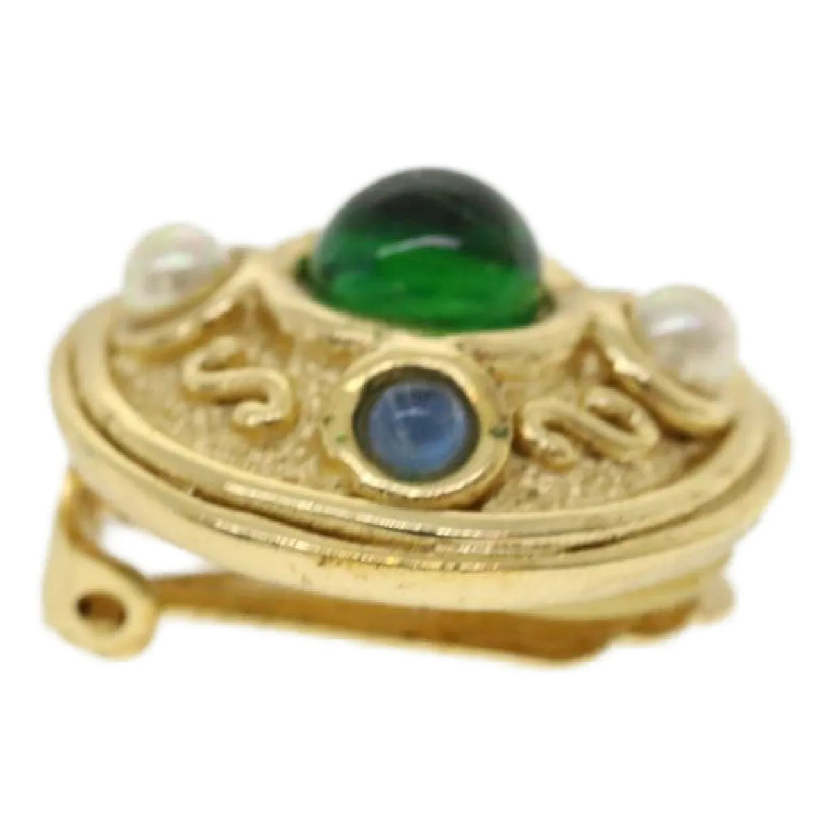 CHRISTIAN DIOR Earring metal Gold Auth am3562