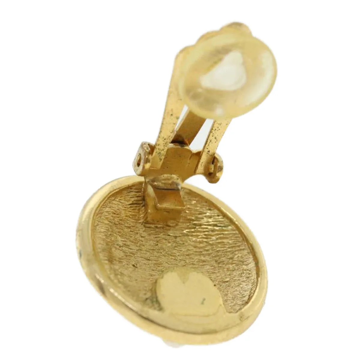 CHRISTIAN DIOR Earring metal Gold Auth am3562
