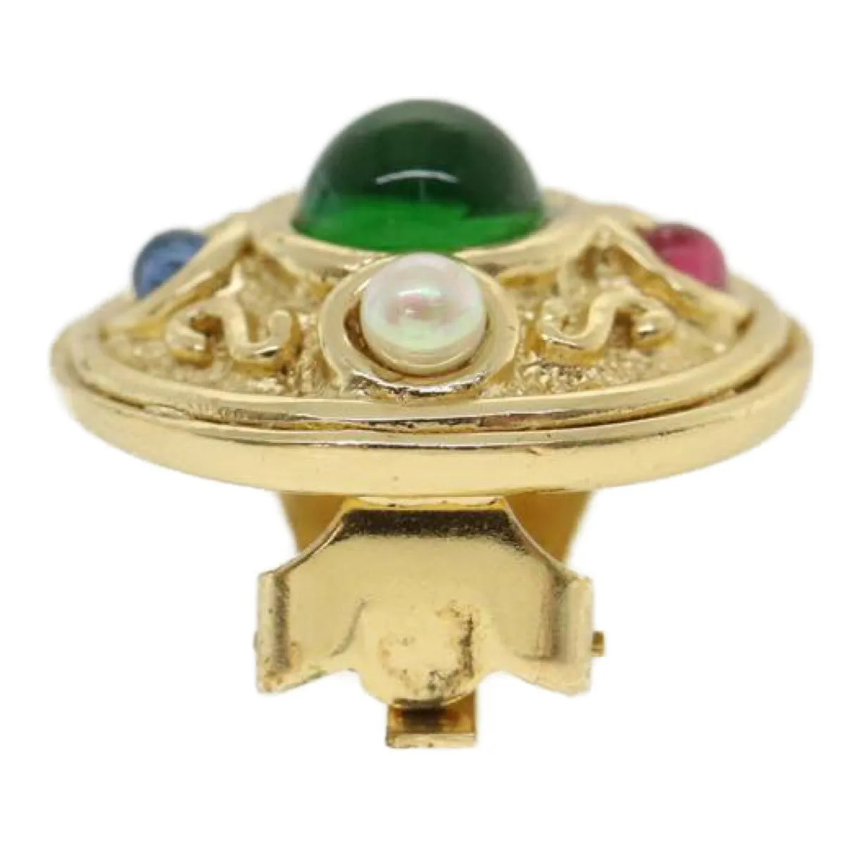CHRISTIAN DIOR Earring metal Gold Auth am3562