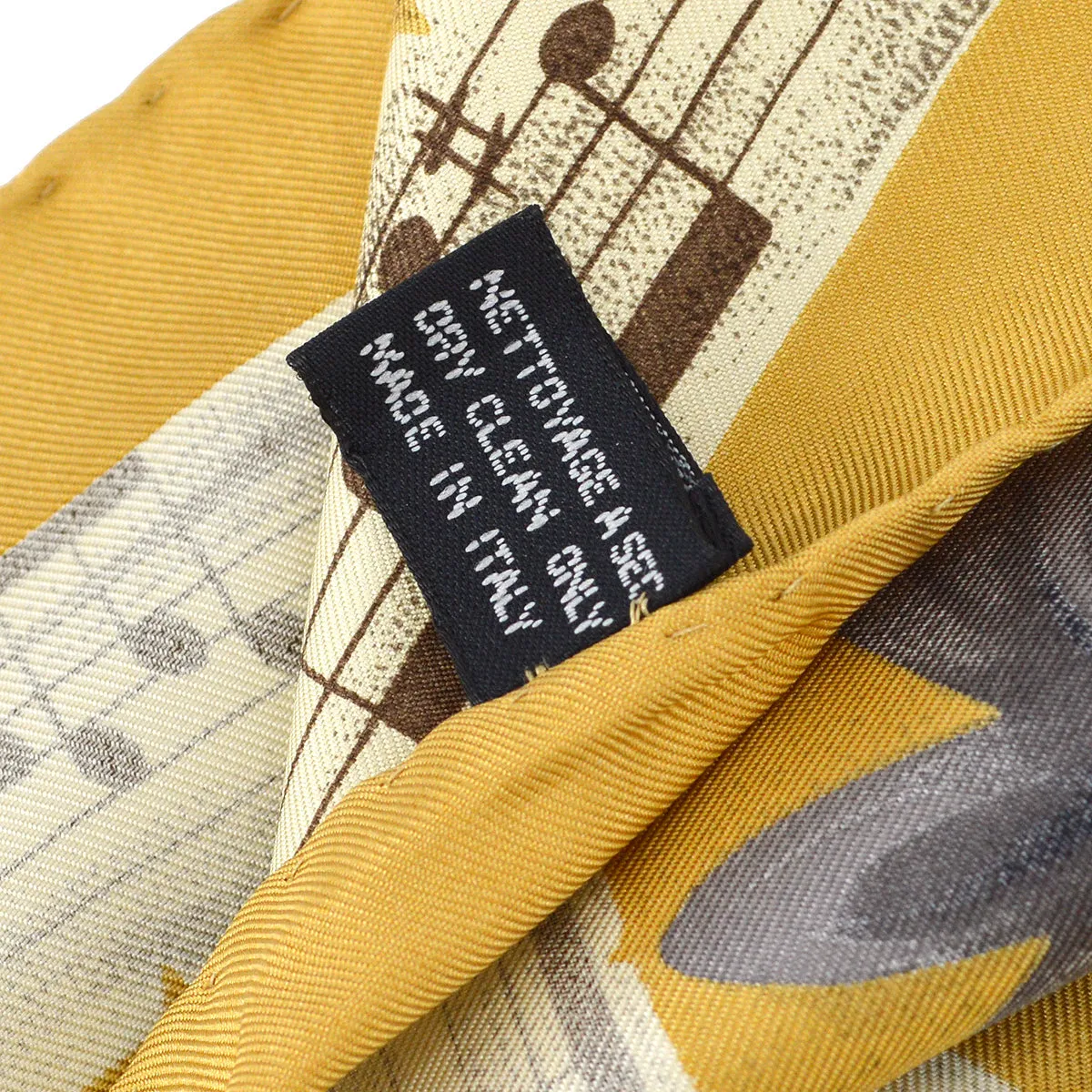 Christian Dior Musical Instrument Scarf Brown Small Good