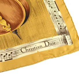 Christian Dior Musical Instrument Scarf Brown Small Good