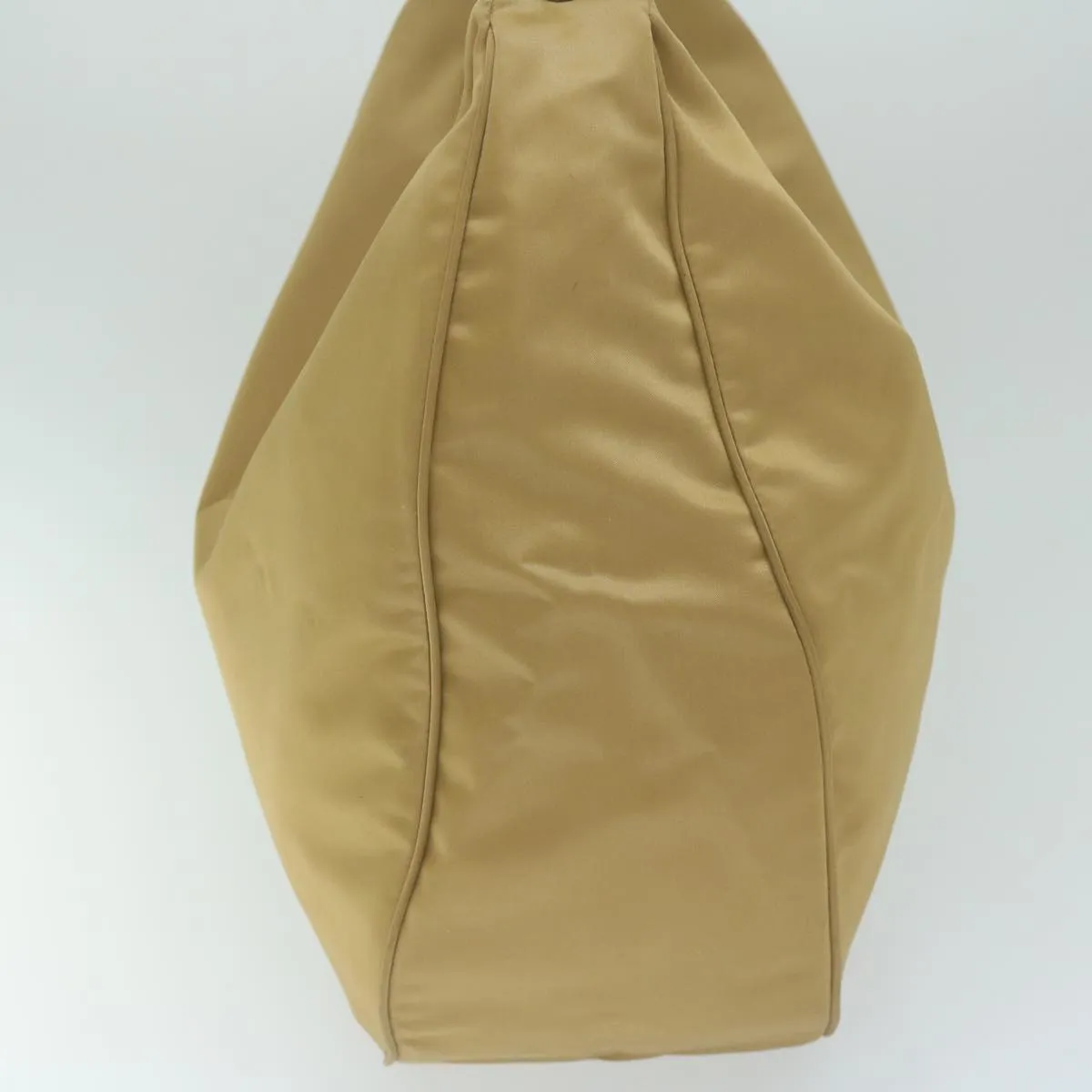 CHRISTIAN DIOR Shoulder Bag Nylon Beige Auth bs10499