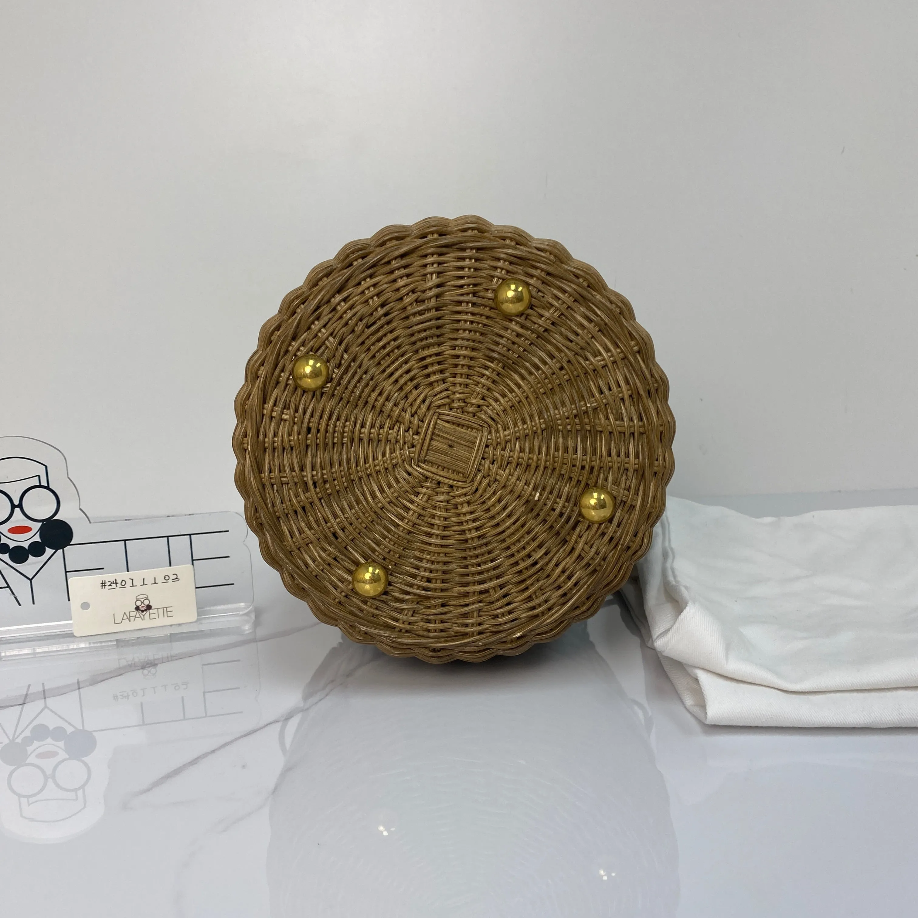Christian Dior Wicker Oblique Drawstring Bucket Bag
