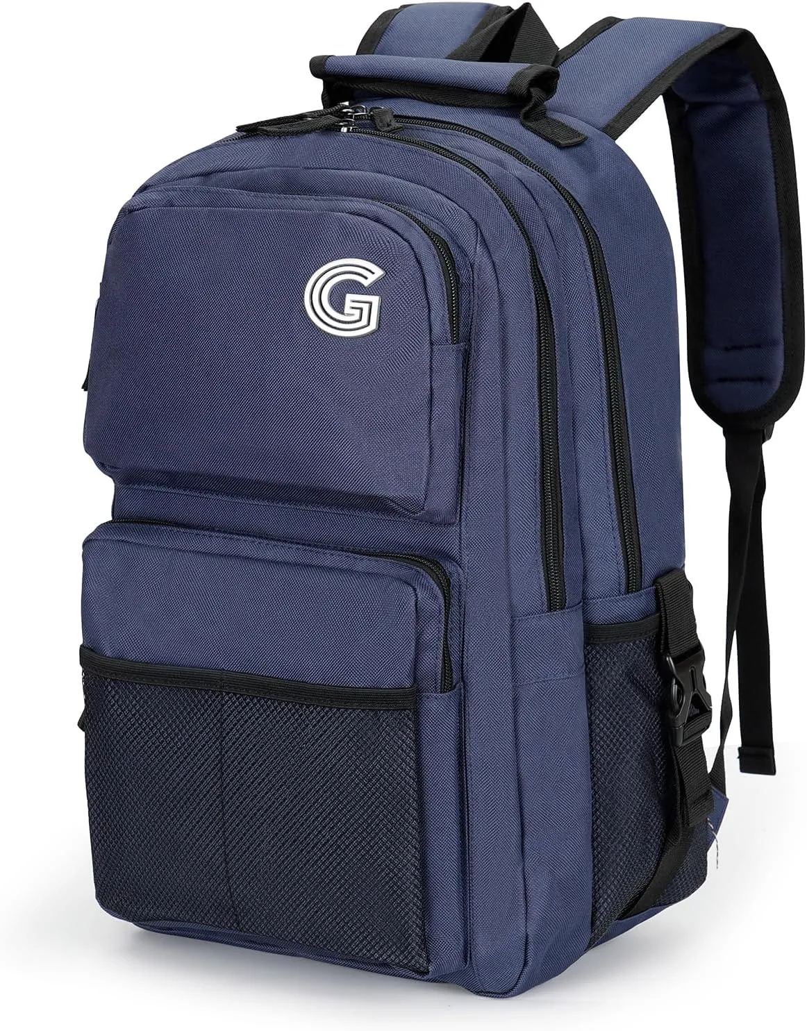 College Laptop Backpack, 17 inch Carry on Backpack Flight Approved. Large Capacity Design Can Accommodate ipad, Travel Clothes and Daily Books. 8 Pockets, Items Placed Randomly. Blue