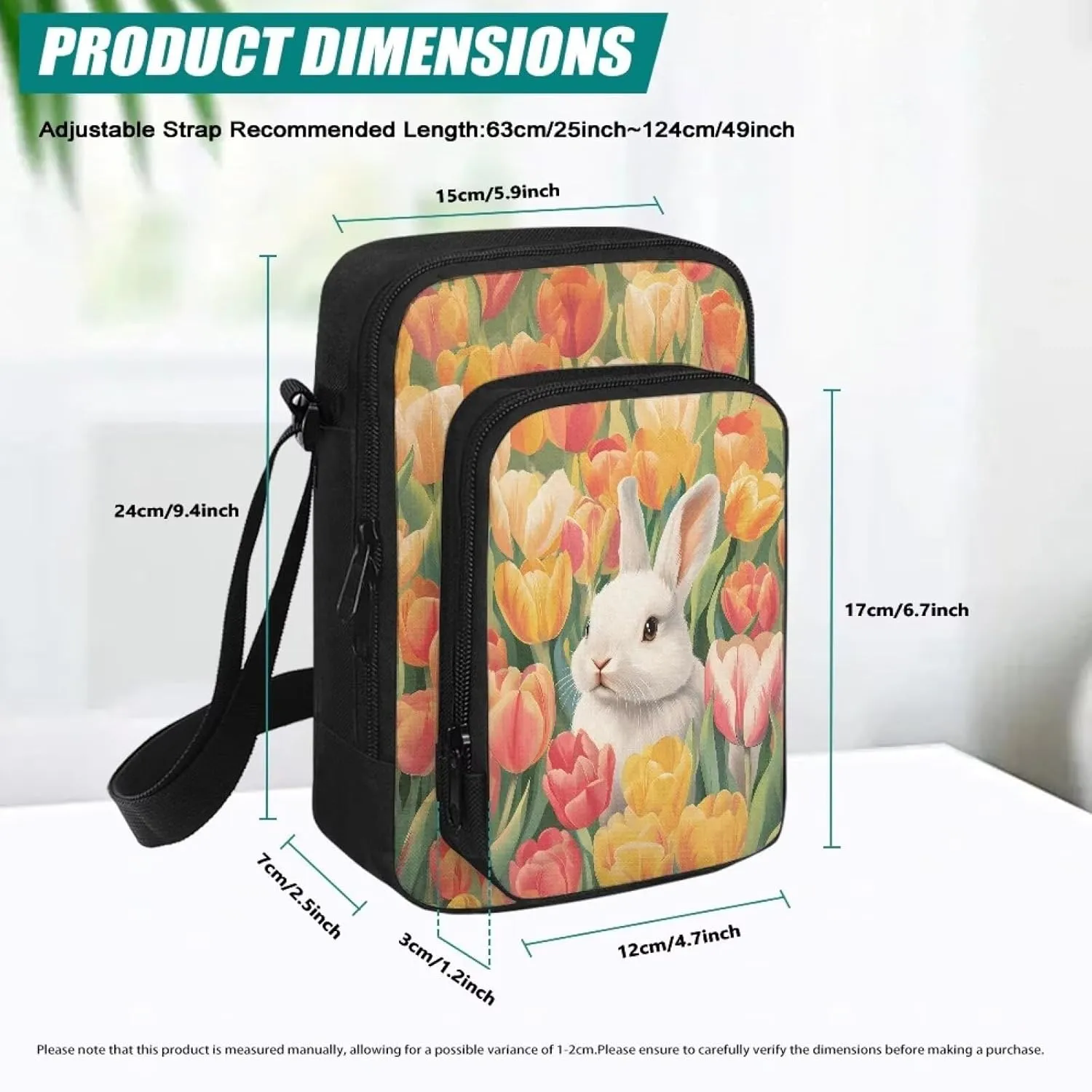 Cross-body Bag for Women Small Purse with Double Layer Zipper Pockets Shoulder Crossbody