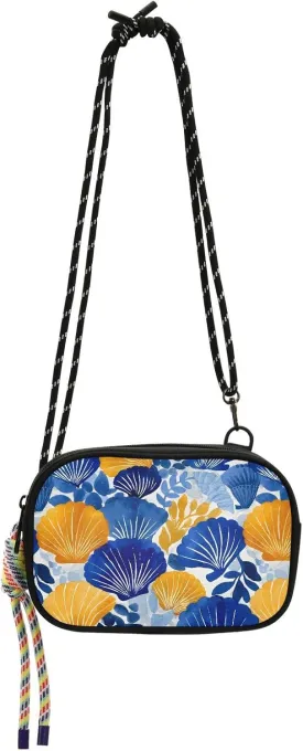 Crossbody Handbags Watercolor Seashells print, Cloth Small Phone Purse for Women Men with Removeable Strap for Travel Hiking