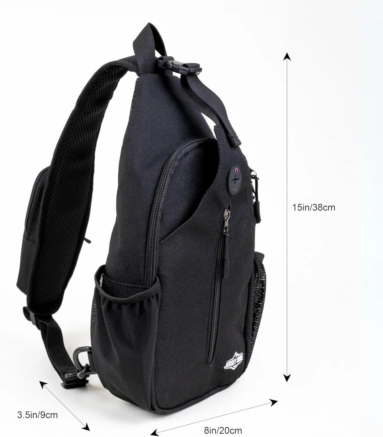 Crossbody Sling Bag  Anti-Theft Carryall Daypack Backpack with Adjustable Chest Strap for Travel or Hiking (Black)