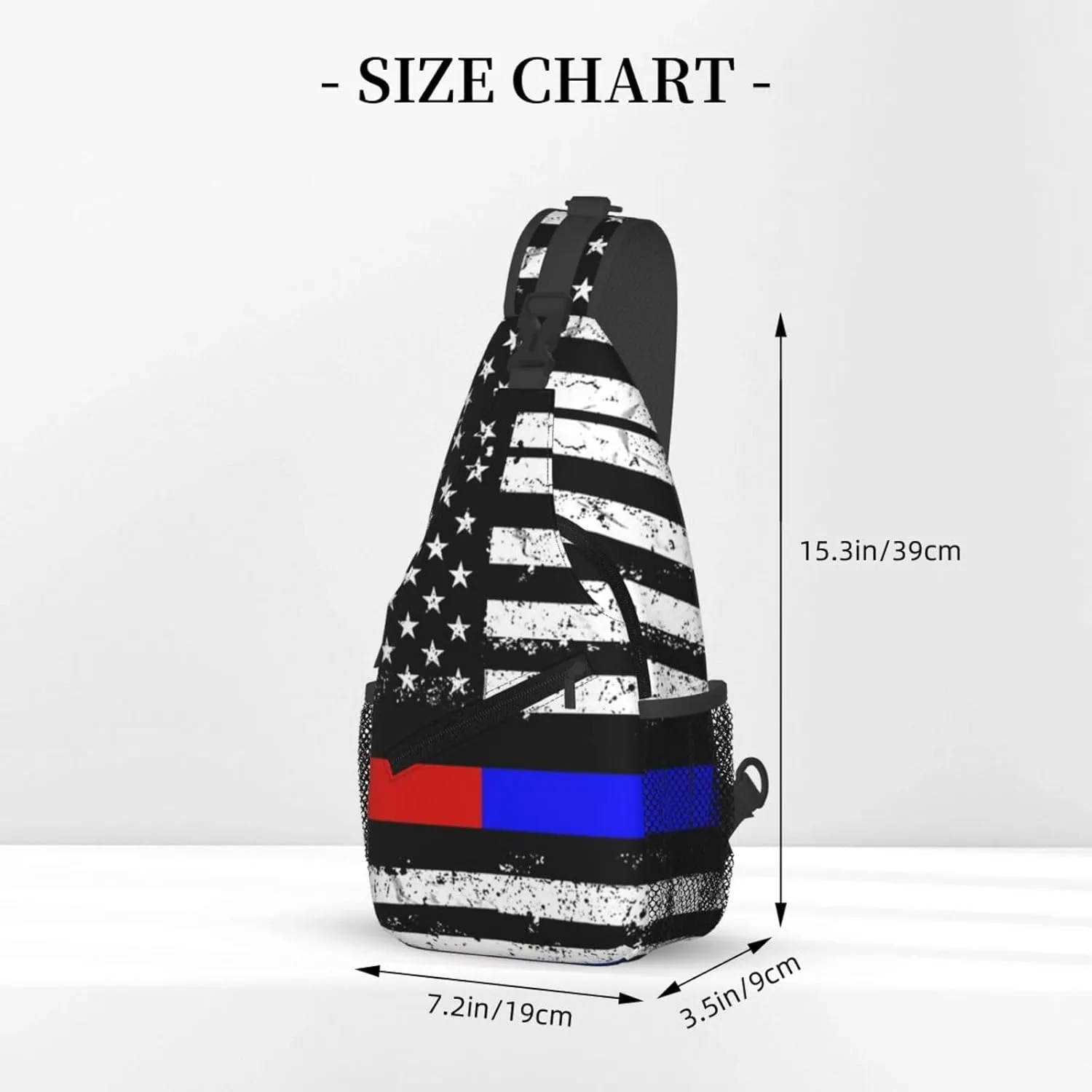 Cute American Flag Sling Backpack, Multipurpose Crossbody Shoulder Bag USA Flag Travel Hiking Daypack for Men Women