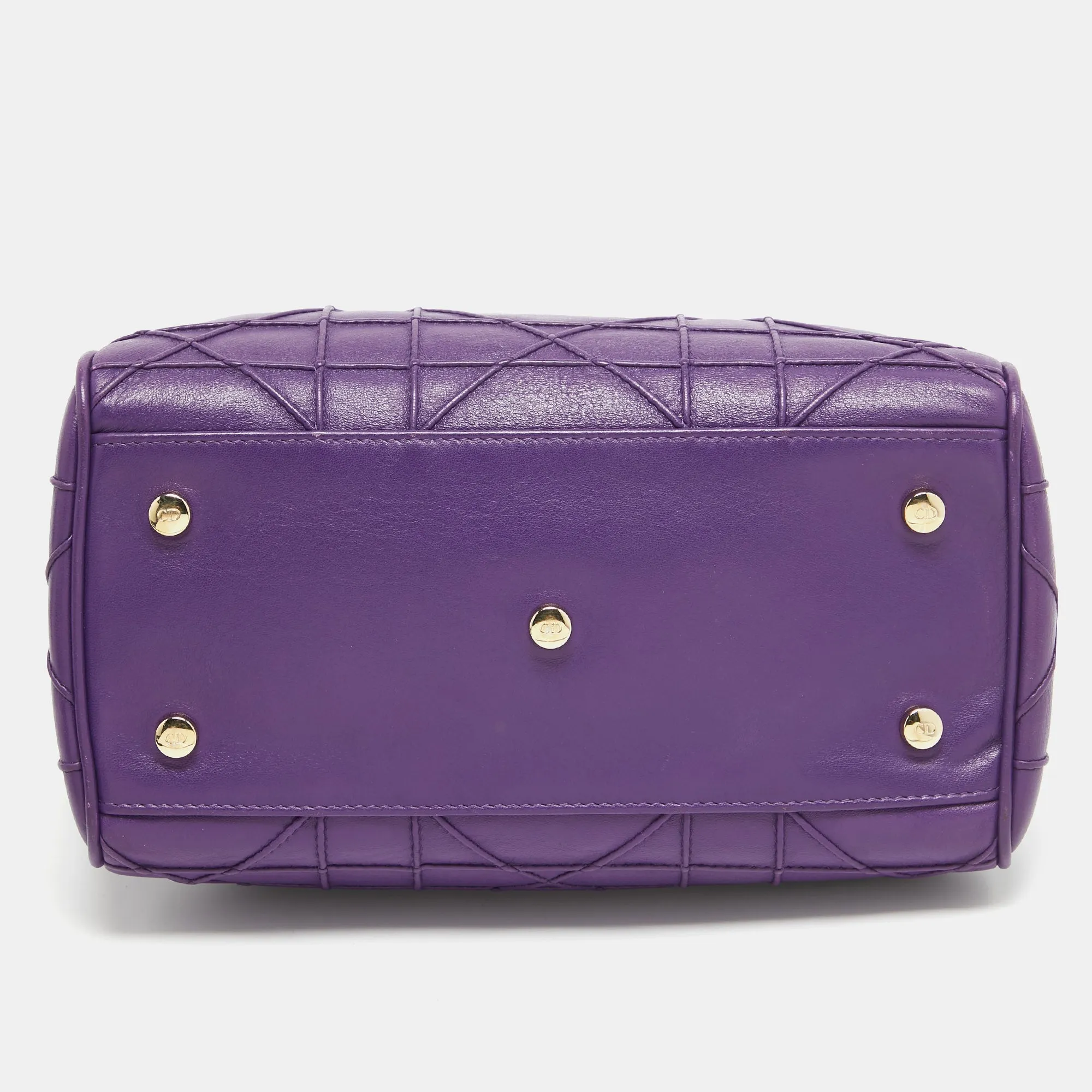DIOR Purple Leather Granville Polochon Bag