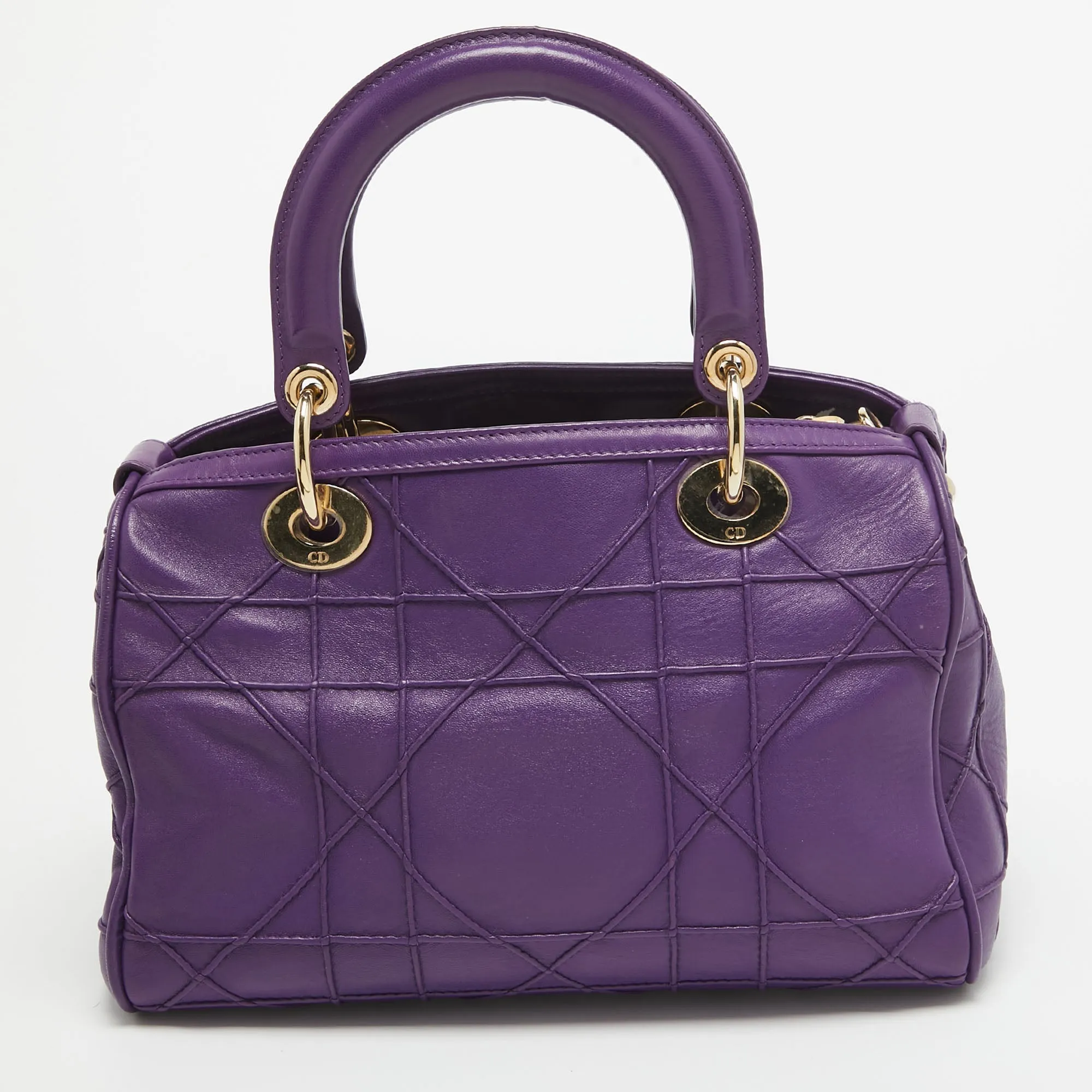 DIOR Purple Leather Granville Polochon Bag