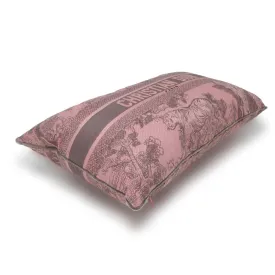 Dior Rectangular Toile de Jouy Cushion Pink/Gray HYP02POM3U Polyester 70% Cotton 25% Polyethylene 5%