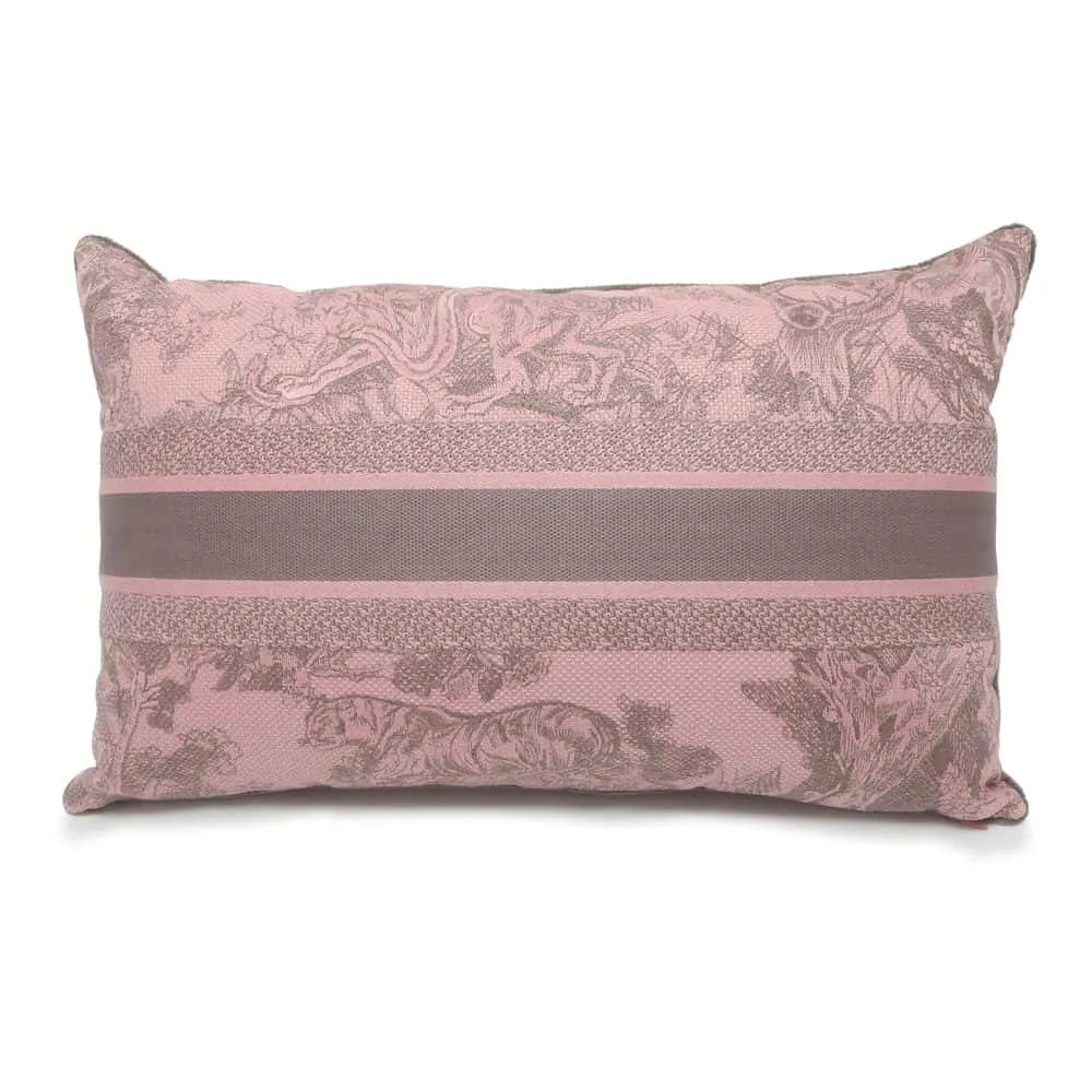 Dior Rectangular Toile de Jouy Cushion Pink/Gray HYP02POM3U Polyester 70% Cotton 25% Polyethylene 5%