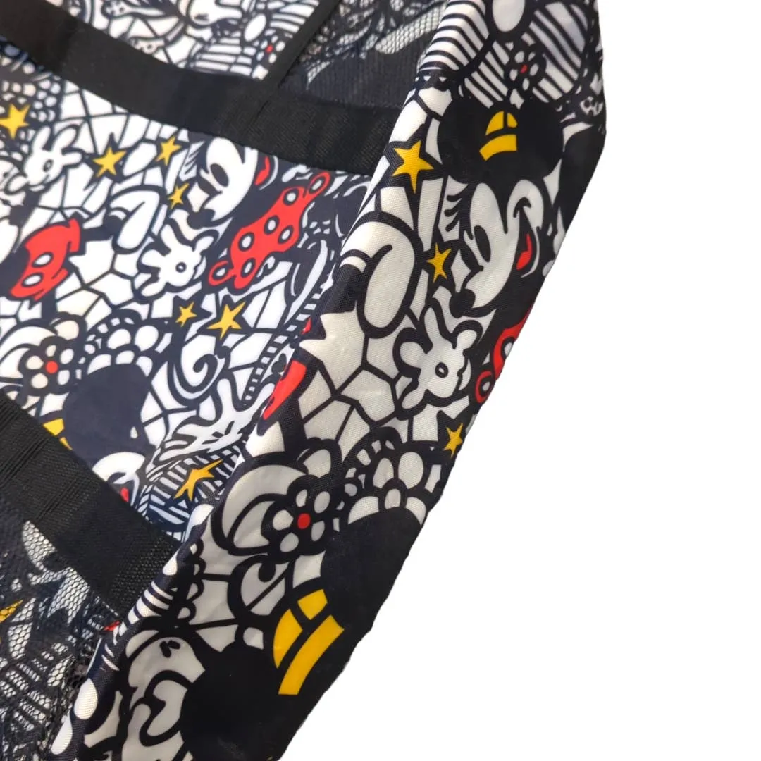DISNEY Mickey Minnie Mouse Large Zip Top Tote with Mesh Side Pockets