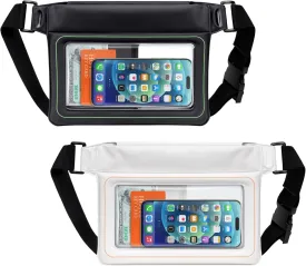 F-color Waterproof Fanny Pack Floating - Waterproof Pouch with 35oz Buoyancy - Cruise Essentials Must Haves Fanny Pack Keep Phone Valuables Safe for Kayaking Beach, 2 Pack