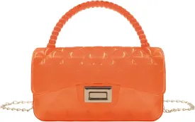 Fashion Candy Color Jelly Crossbody Bag for Women Girls Transparent Satchel Shoulder Handbag with Beaded Top Handle