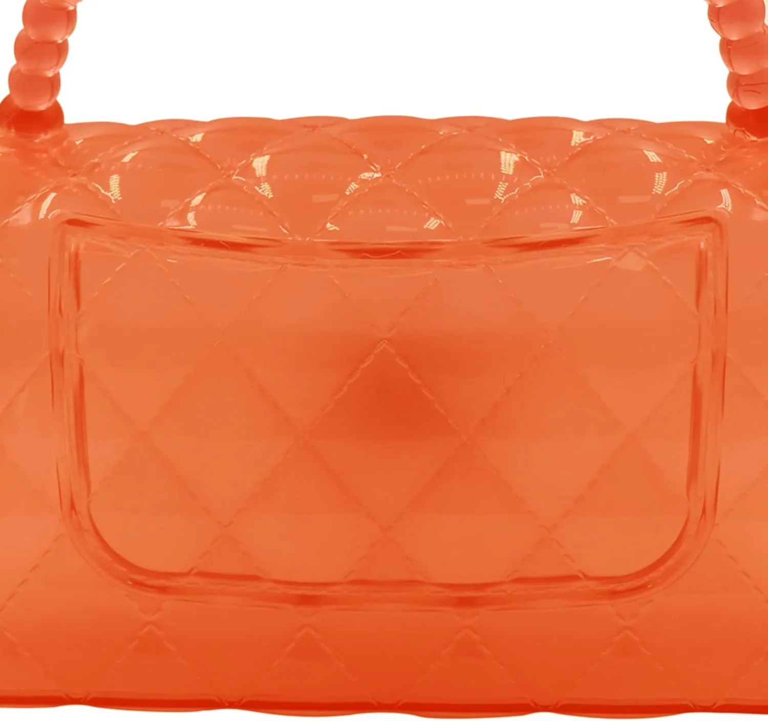 Fashion Candy Color Jelly Crossbody Bag for Women Girls Transparent Satchel Shoulder Handbag with Beaded Top Handle