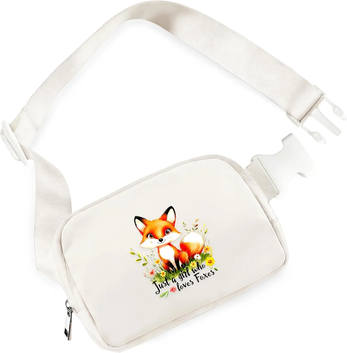 Fox Mini Belt Bag for Teens Girls Kids for Workout Running Traveling Hiking, Fox Lovers Gift Items Things Decor Merch, Fanny Pack, Waist Packs, Crossbody Bags with Adjustable Strap!