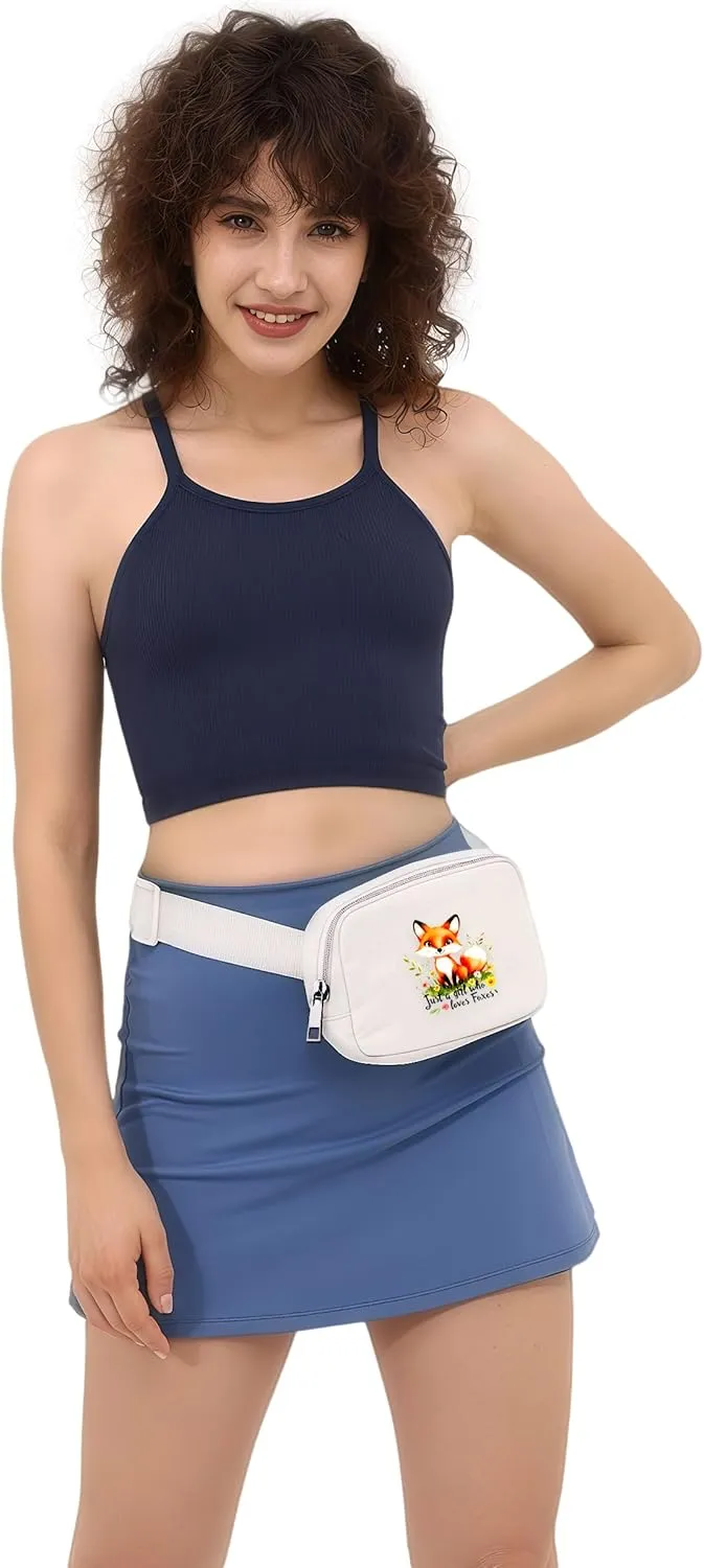 Fox Mini Belt Bag for Teens Girls Kids for Workout Running Traveling Hiking, Fox Lovers Gift Items Things Decor Merch, Fanny Pack, Waist Packs, Crossbody Bags with Adjustable Strap!