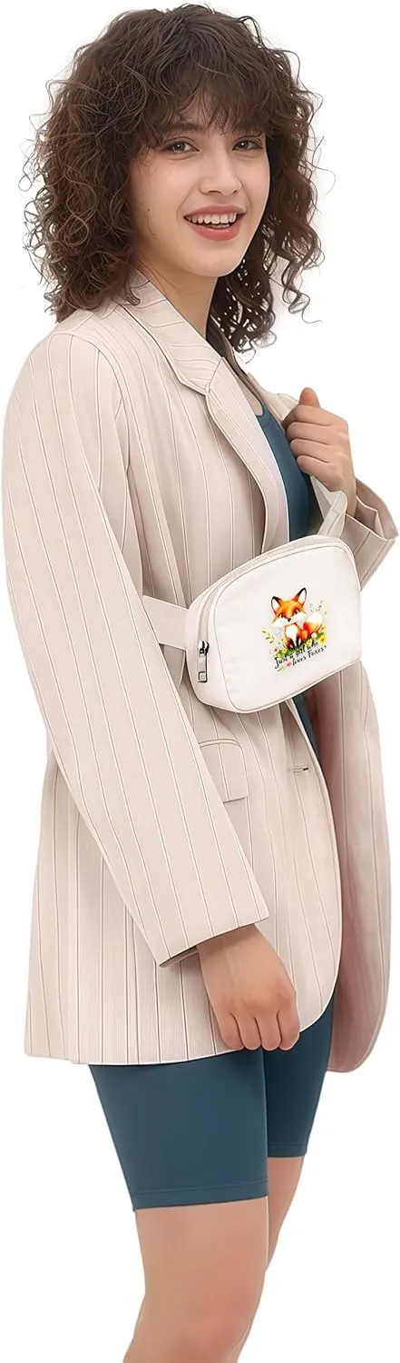 Fox Mini Belt Bag for Teens Girls Kids for Workout Running Traveling Hiking, Fox Lovers Gift Items Things Decor Merch, Fanny Pack, Waist Packs, Crossbody Bags with Adjustable Strap!