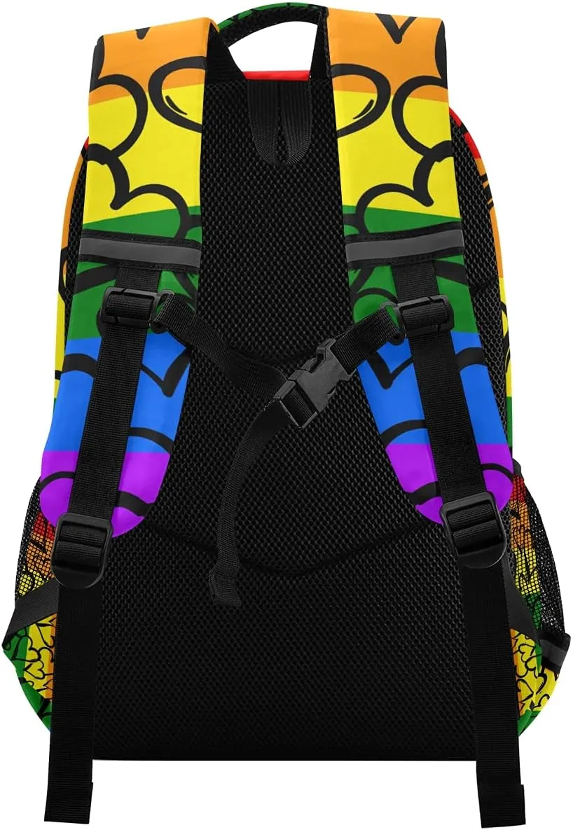 Gay Pride Rainbow Backpack Laptop School Book Bag Lightweight Daypack Bookbags for Men Women Teens Kids